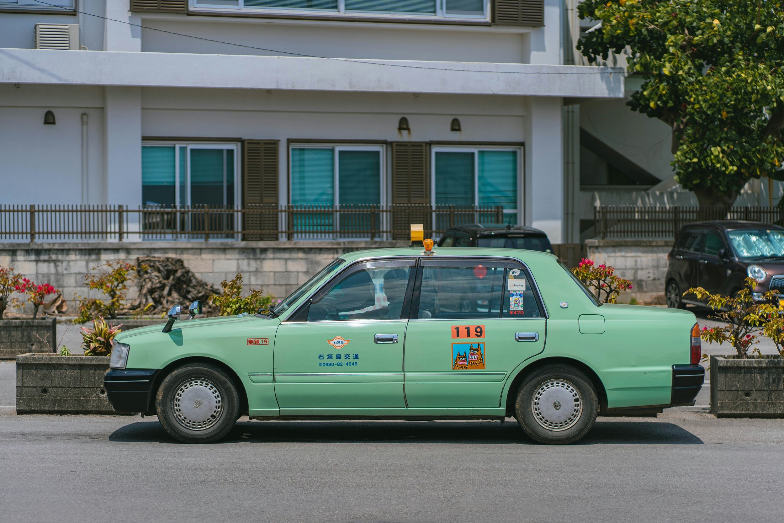 Taxi er et praktisk alternativ til kortere reiser på Ishigaki.